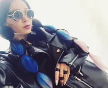 Jacket Coat Oversized Nerazzurri Long-Sleeve Drop-Shoulder Black Plus-Size Womens Zipper