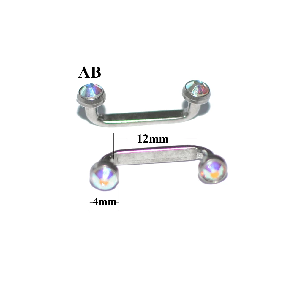 1 шт. G23 титановый Пирсинг 14 г внутренняя резьба кристалл AB драгоценный камень поверхность бар штанга фабричного производства микродермальный якорь кольца ювелирные изделия