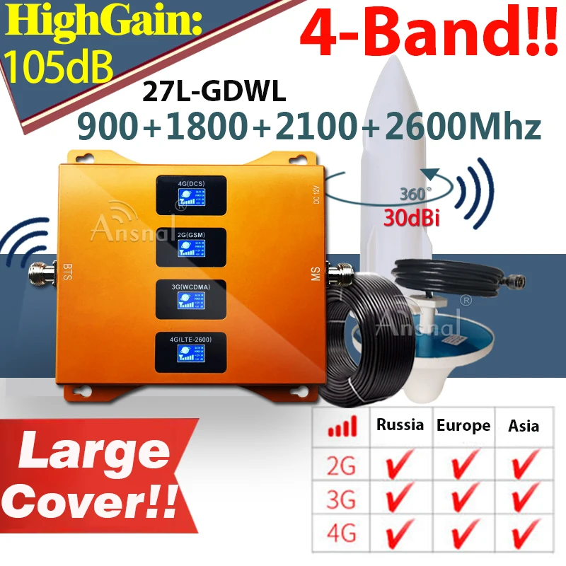 Multi-Band B20 800 900 1800 2100 2600Mhz 2G 3G 4G Gsm Ripetitore Cellulare 4G Amplificatore Cellulare Cellulari 4G Ripetitore Di Segnale