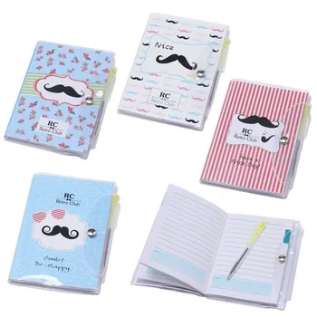 

Lot 10 notebooks notes PVC mustache with ballpoint pen-Details and gifts for men, knights in events and parties.