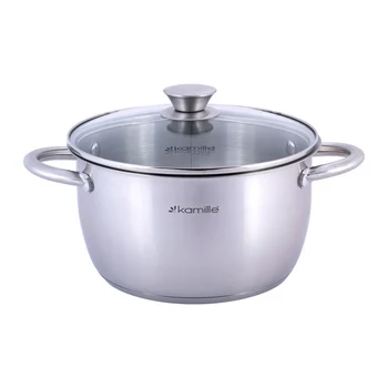 

Pot 5L stainless steel with lid and hollow handles Kamille, kml-4903