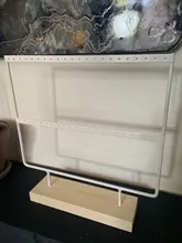 Soporte de exhibición para pendientes de tuerca de Metal con Base de madera, organizador de pendientes con 24/44/66 agujeros, venta al por mayor