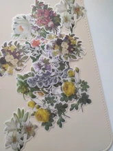 60 unidades/Paquete de pegatinas de flores para decoración, bricolaje, álbum diario, planificador, pegatinas, papelería, etiqueta adhesiva para útiles escolares