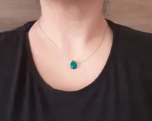 Humor de cambio de Color emoción sentimiento de Control de temperatura de la gota de agua colgante en forma de lágrima de acero inoxidable collares de cadena