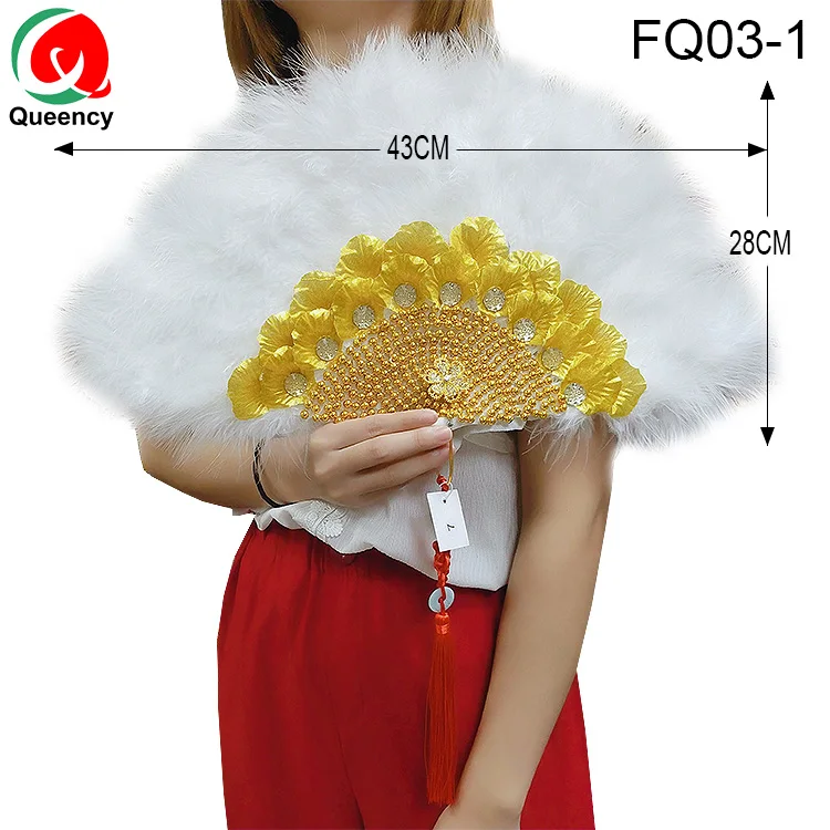 FQ03-1 FQ03-5PCS/сумка- стиль Африканский мягкий веер с перьями и золотая ручка танцевальные вентиляторы для вечерние 5 цветов - Цвет: FQ03-1