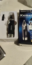 KEMEI-máquina profesional para cortar nariz y pelo de los oídos, cortador de pelo de nariz y nariz Nasal, portátil, para enjuagar, limpiar, KM-6512, afeitadora Nasal, con batería AA