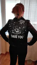 Jacket Punk Biker-Coat Rivets Leather Short Letters-Print Motorcycle Women Outwear Ailegogo