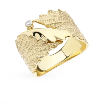 

Gold ring with diamonds sunlight sample 585