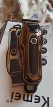 Kemei-cortadora de pelo profesional para hombre, máquina para cortar el pelo, recortadoras eléctricas, con pantalla LCD, para peluquero, 5