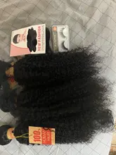 Extensiones de cabello humano rizado brasileño, mechones de pelo Remy de color natural, 1/3/4 unidades, 8-28