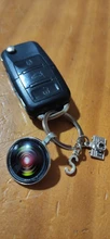 Llavero con 26 letras y nombre, colgante con lente de cámara SLR, joyería de personalidad para fotografía