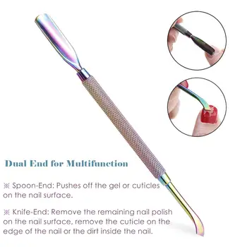 

1pc Manicure Cutter Rainbow Nail Clippers Nippers Dead Skin Gel Polish Remover Cuticle Pusher Nail Care Tool
