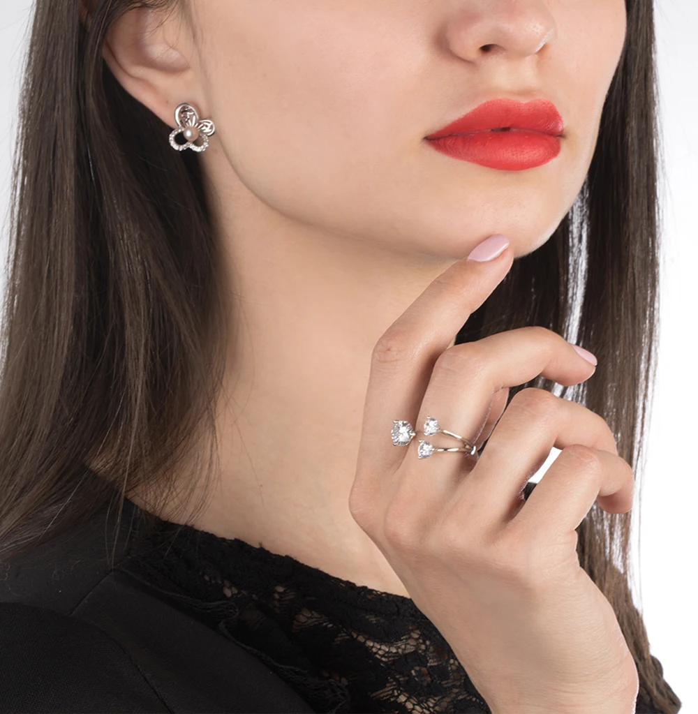 Серебряное кольцо с фианитами SUNLIGHT проба 925