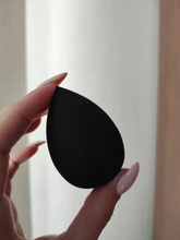 Aplicador de maquillaje negro, esponja supersuave, licuadora de polvo, base suave, contorno, difuminado