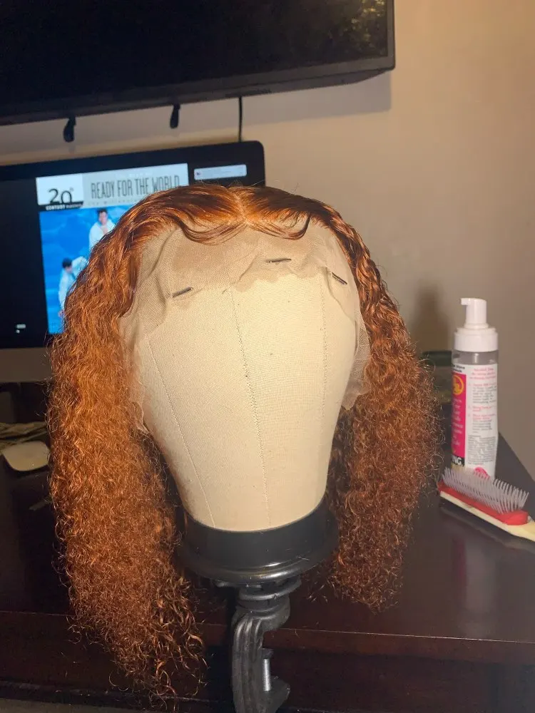 Malaysian Deep Wave Ginger Orange Ombre Wig photo review