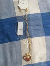 Nuevo amor corazón rojo rosa colgante, collar de mujer Color dorado para señorita gargantilla collar de joyería de moda para el Día de San Valentín regalo