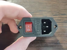 IEC320 C14 eléctrico CA zócalo 3 pin rojo LED 250V interruptor basculante 10A fusible mujer entrada macho conector de clavija 2 enchufe con pines de montaje