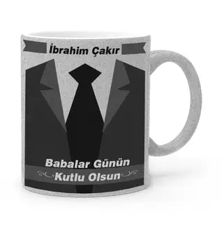 

Personalized Fathers Day Themed Silver Lurex Mug Cup 25-453