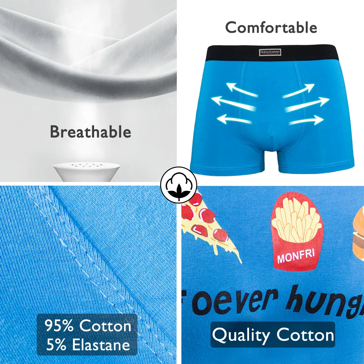 DOUBLE M, surprise boxer shorts men Cotton, men's underwear, fitted, sports boxer shorts, plain and printed, random shipping.