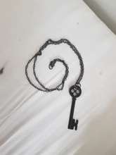 Collar de Metal con personalidad para Halloween, accesorios de esqueleto de llave Coraline de color negro, Retro, del Cofre del Tesoro