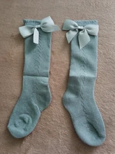 Calcetines antideslizantes de princesa para bebé y niña, medias de lazo de Navidad hasta la rodilla, para primavera y verano