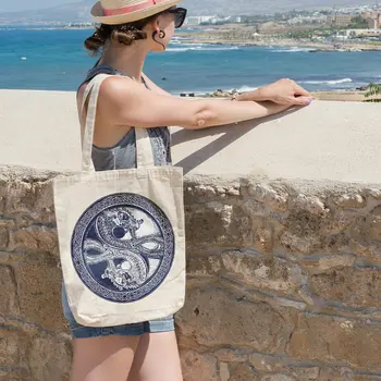 

Angemiel Bag Goodness And Evil Pattern Shopping Beach Tote Bag