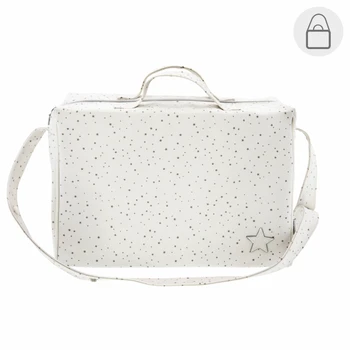 

CAMBRASS ASTRA maternity bag. Made in Spain. MEASURES 16X41.5X29 CM. Double short handle and long handle. STAR PRINT