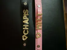 DIY Bling Personalized Dog Collar Rhinestones Leather Free Name Small Medium Pet