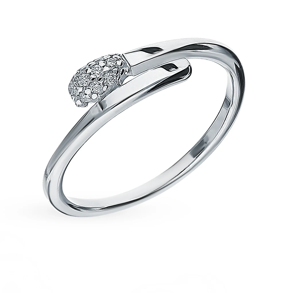 Серебряное кольцо с фианитами SUNLIGHT проба 925