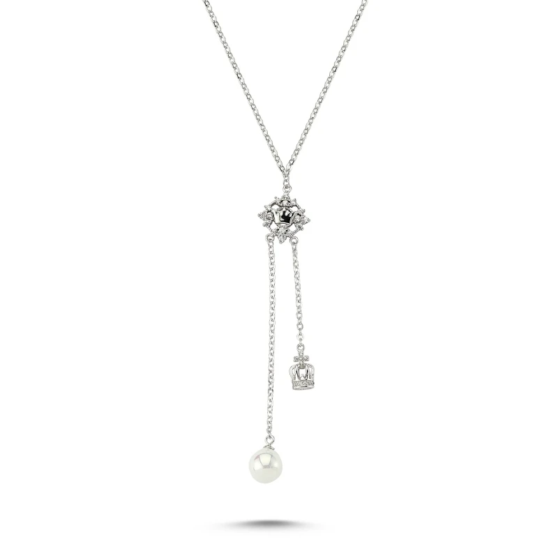 

Armagano Pearl & Zircon Crystal Crown Necklace (70 cm)