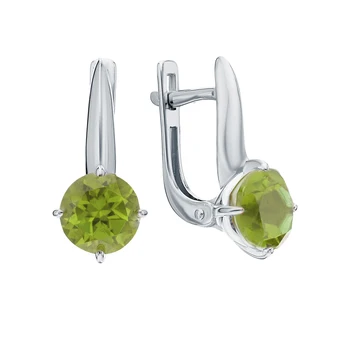 

Silver earrings with sultanites synthetic sunlight sample 925