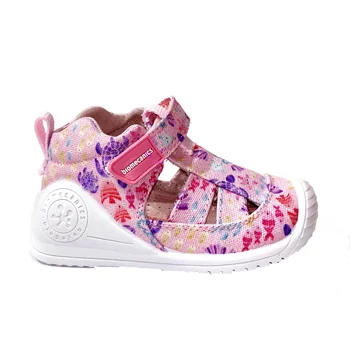 

Biomecanics 202208 Pink and Sea-Sandal canvas first Steps 100% Cotton-Biogateo