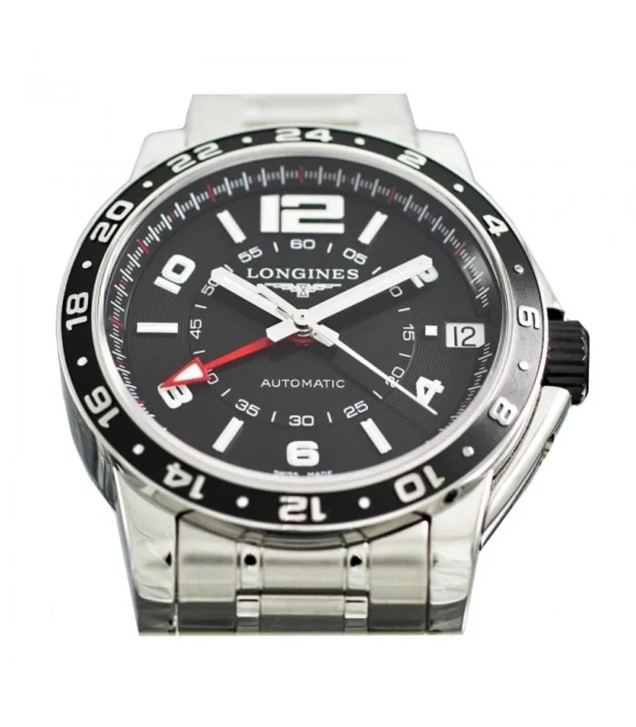 LONGINES ADMIRAL GMT черный циферблат автоматический L3.668.4.56.6