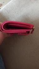 Cartera de cuero con cremallera triple para mujer, billetera femenina de cuero, corta, con cierre triple