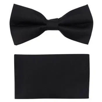 

Bow tie for men, pocket square otokodesign 56017 (black, microfiber)