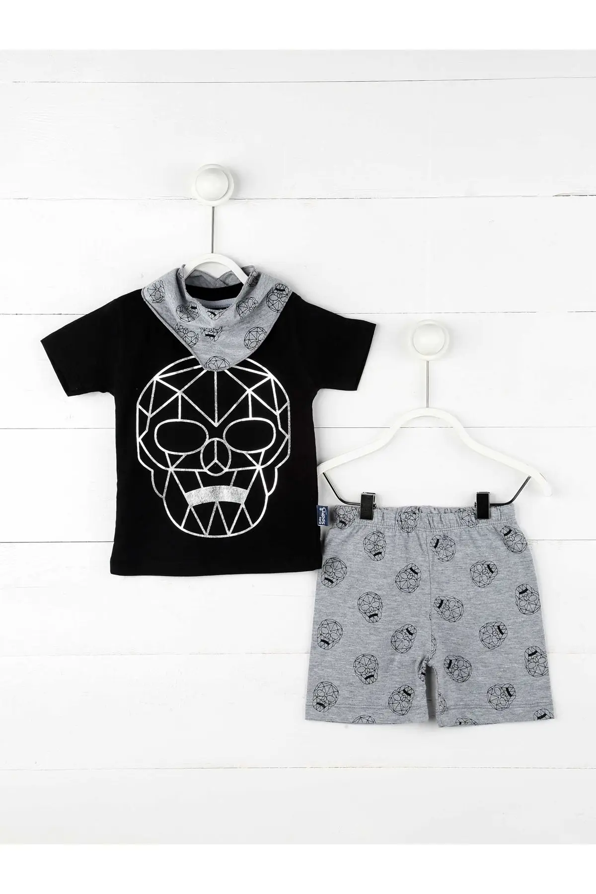 

Black Gray Summer Baby Boy 3 PCs Set