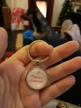 Popular nuevo Super madrina padrino llave anillo superhéroe gracias padrino Madrina de vidrio joyería llavero colgante regalo