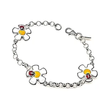 

Law silver bracelet 925m flowers ladybugs glazed [AB0665]
