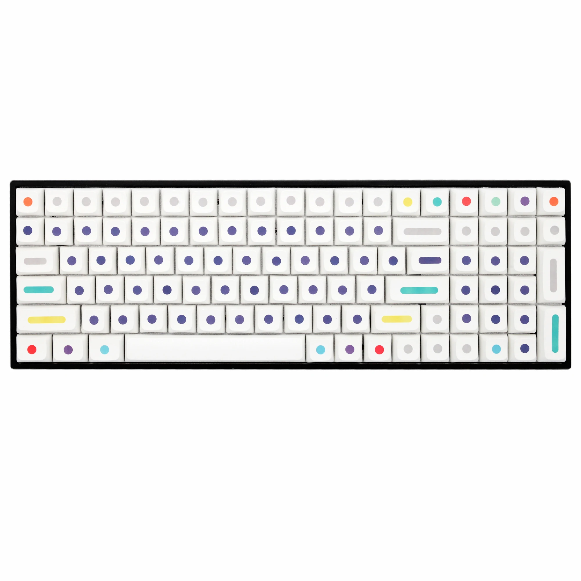 Xda v2 Dot World Dye Sub Keycap Conjunto Grosso Pbt para Teclado 87 Tkl 104 Ansi Xd64 Bm60 Xd68 Bm65 Bm68 Pontos