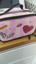 FUDEAM-Bolsa de cosméticos portátil de cuero para mujer, almacenamiento de artículos para la higiene de viaje, bolso organizador, estuche de maquillaje impermeable para mujer