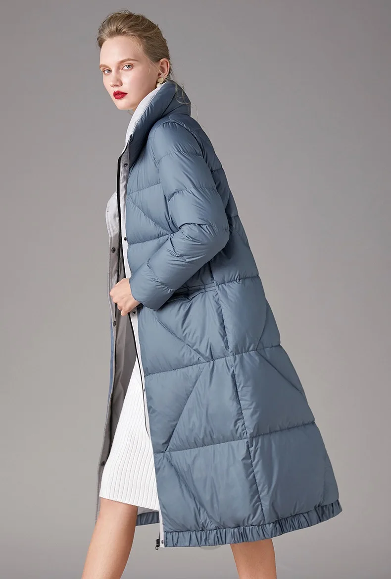 Женский пуховик на утином пуху Obrix Толстая куртка наполнитель до колена с