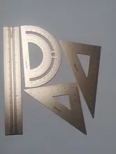 Tienda de aluminio Regla 4 unids/set geometría de Metal matemáticas compás de dibujo y los gobernantes de matemática para la escuela 79532