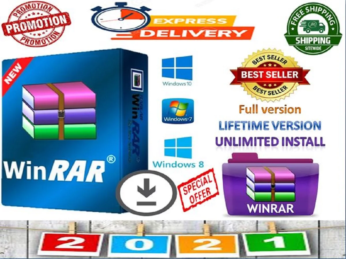 WinRAR-Actualización oficial 6,0 Pro, versión 2021 para Windows 64/bits