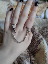 Punk Hip-Hop Cruz anillo de plata Chapado en Color Retro Cadena de dedo anillo de joyería ajustable regalo para Unisex anillo partido anillos