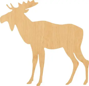 

Moose Wooden Laser Cut Out Shape - Great for Crafting - Hobbyist - D.I.Y. Projects