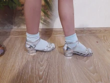 Venta caliente zapatos de baile latino chicas zapatos de baile de salón señoras danza sandalias Salsa zapatos envío rápido de RUSSIA--HROYL