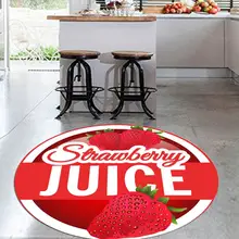 Else Красный Клубничный Сок свежие фрукты 3d узор принт противоскользящие сзади круглые кухонные ковры области ковры для гостиных