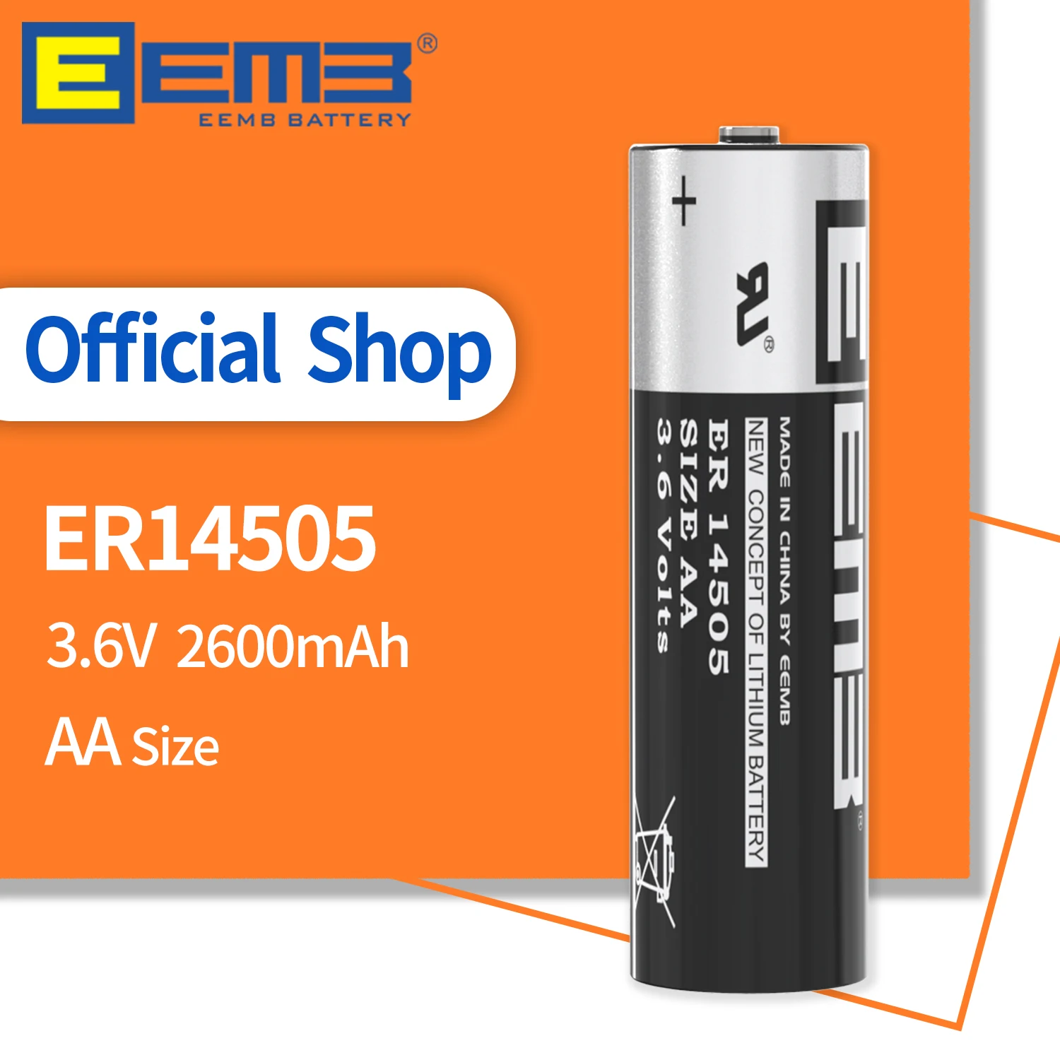 EEMB 3.6V AA Size Lithium Battery ER14505 2600mAh Batteries Non-Rechargeable for GPS Water/Gas Meter Window Sensor Alarm | Электроника