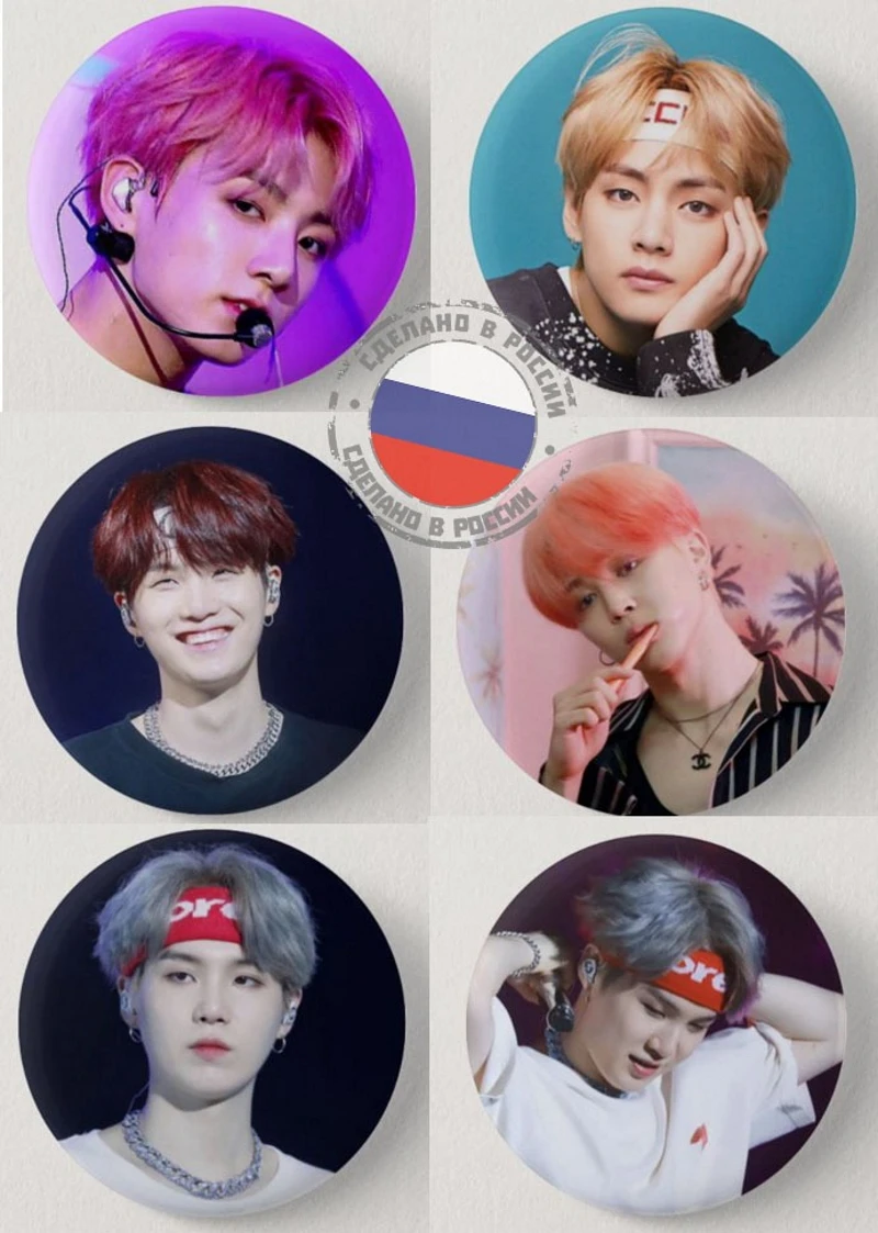 Badges for backpack beyond the scene BTS K-pop Kpop Set 6 PCs Kim Jung Pak min 37mm sunset badges Anime accessories Cool stuff briefcase clothes