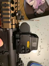 Protector de lentes a prueba de balas para mira telescópica, Protector de lente de punto rojo y verde, plegable, para Rifle, Airsoft, montaje de riel